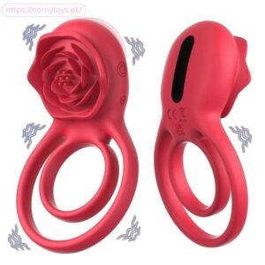 Cock Ring with Rose Clitoral Remote Control