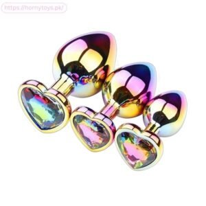 Colorful Rainbow Gradient Lock Love Anal Plug