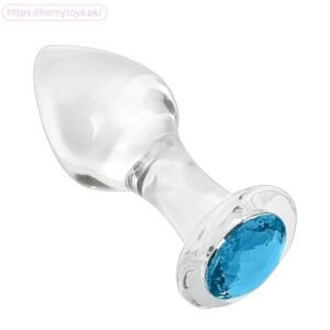 Crystal Glass Anal Plug Light Blue
