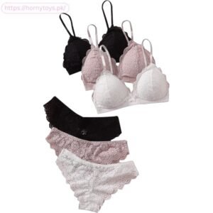 Matching 4 Piece Lingerie and Panty Sets